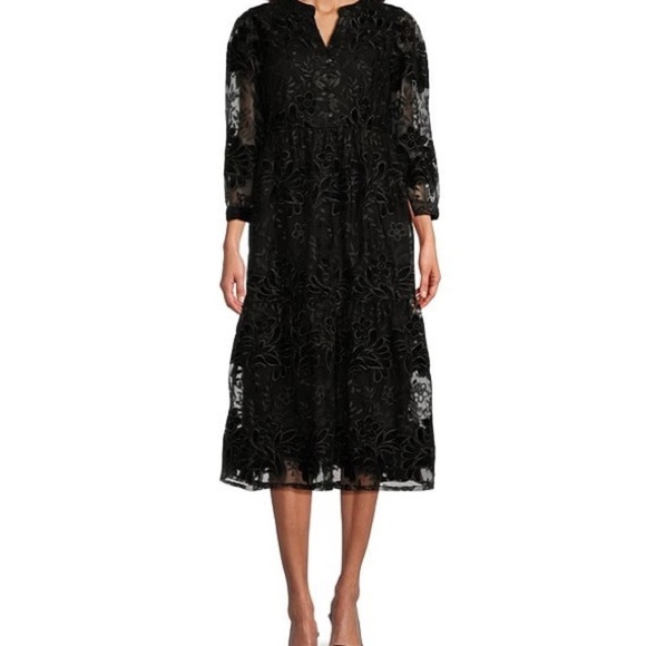 John Mark Black Lace Midi Dress Size XL - Picture 1 of 14